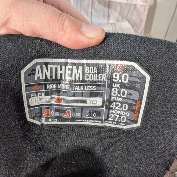 Ride Anthem Boa Coiler Men's 9 White Synthetic Mountaineering Snowboard Boot - Picture 7 of 10